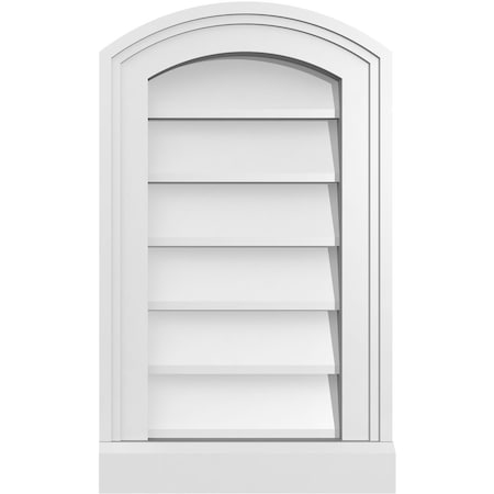 Ekena Millwork Arch Top Surface Mount PVC Gable Vent: Functional, w/ 2"W x 2"P Brickmould Sill Frame, 12"W x 20"H GVPAR12X2003SF